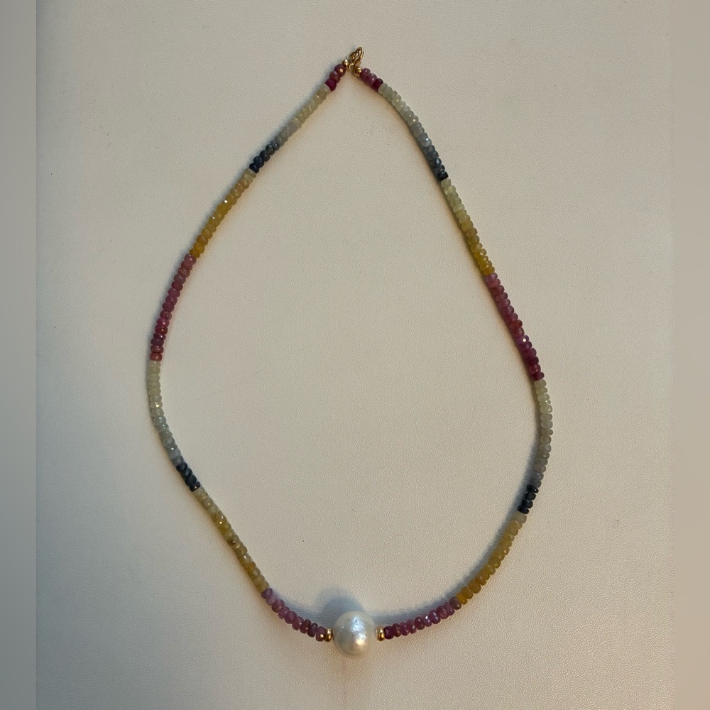 585 Gold Beaded Pearl Necklace